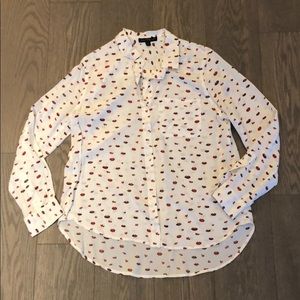 Velvet Heart lips print blouse